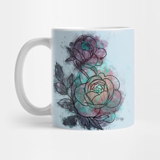 Galaxy watercolour peony Mug